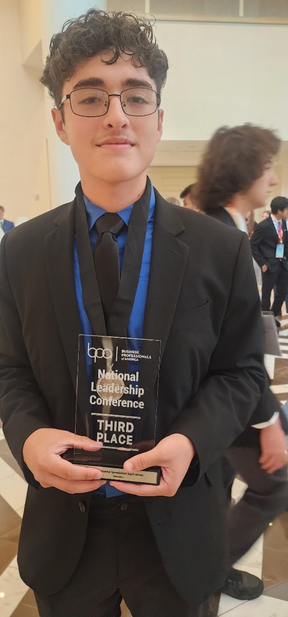 Nickolas Rex secured an impressive third place at the National BPA event, showcasing his spreadsheet prowess.