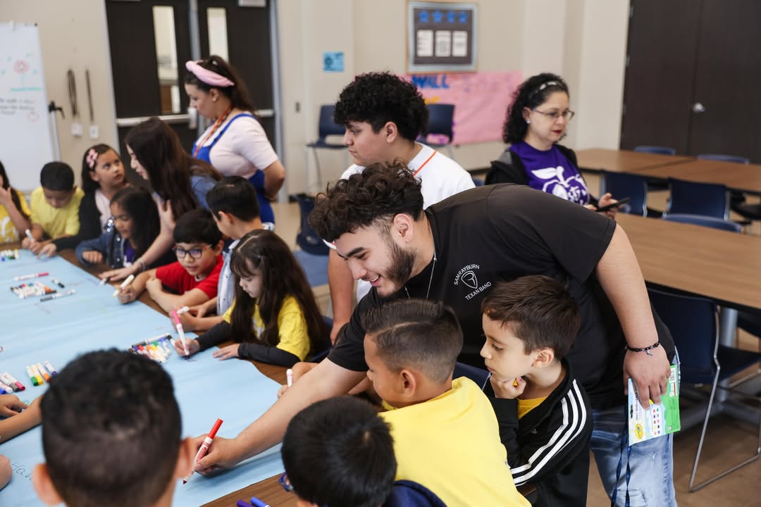 Eager first graders from Sparks Elementary explored the future of college life at Rayburn.