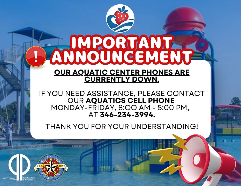 The Parks and Recreation’s Aquatic Center phone lines are having issues.