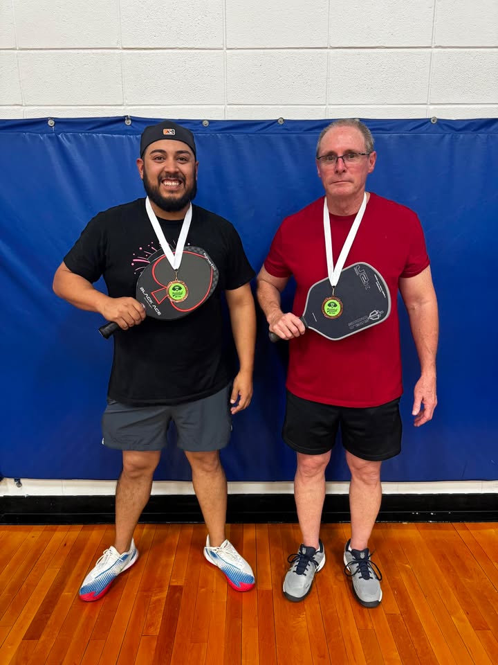 PISD PD Officers J. Reddell and J. Cruz secured an impressive third place in the district pickleball showdown.