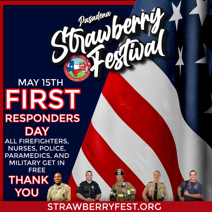 Students and first responders get into the Strawberry Festival for free May 15th.