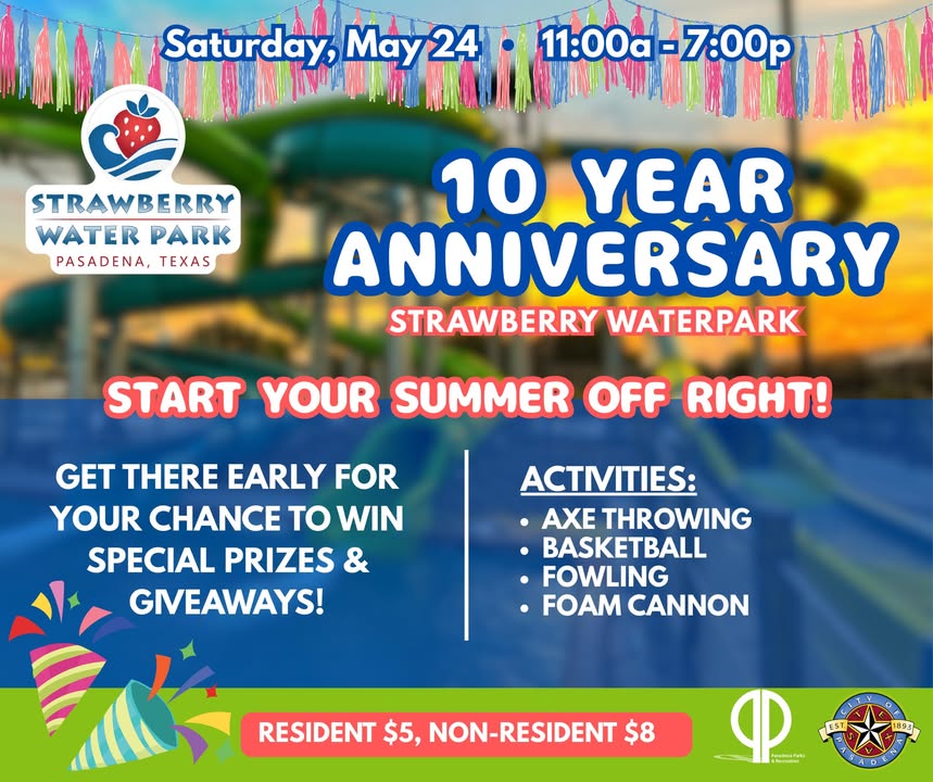 Make a splash at Strawberry Waterpark’s 10th anniversary for some summer fun and awesome prizes.