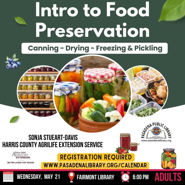 Join Fairmont Library for a hands-on workshop where you’ll learn the art of food preservation.
