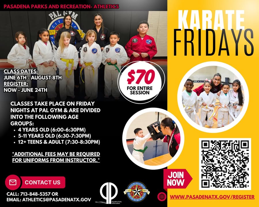 Unleash your dad, your momma and child’s inner ninja this summer at PAL Gym with karate classes.