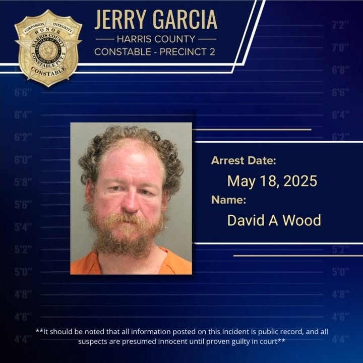 Precinct 2 Deputies locked up David after discovering he had an active felony parole warrant for Robbery with Bodily Injury.