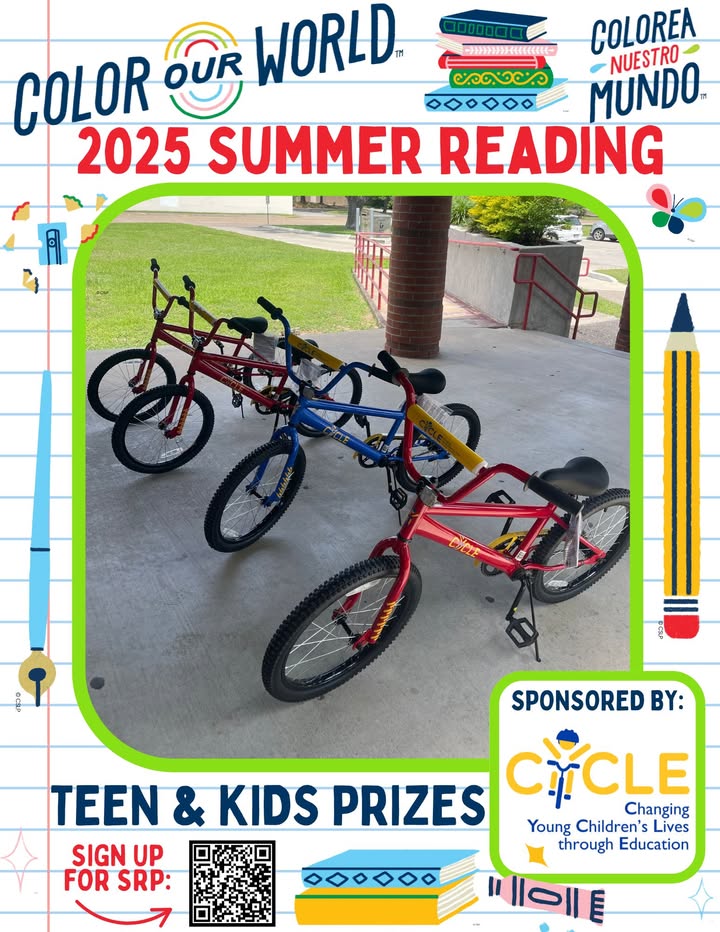 The bicycles have rolled into the Libraries just in time for summer, so jump on the chance to win one through the reading program. The bicycles have rolled into the Libraries just in time for summer, so jump on the chance to win one through the reading program.