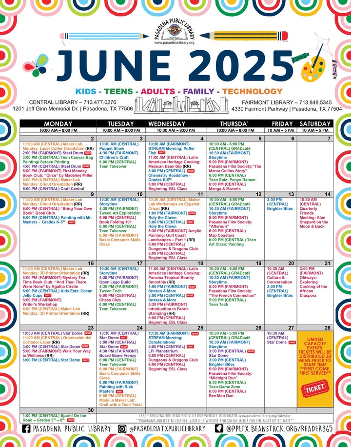 This summer, dive into the enchanting world of the library. June’s schedule is full of fun. This summer, dive into the enchanting world of the library. June’s schedule is full of fun.