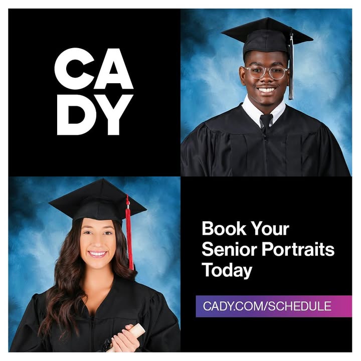 Already, Class of 2026 secure your senior portrait session with CADY now to be in the yearbook.