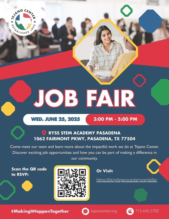 Tejano Center’s job fair is your chance to connect and explore opportunities open at the Center June 25th. Tejano Center’s job fair is your chance to connect and explore opportunities open at the Center June 25th.