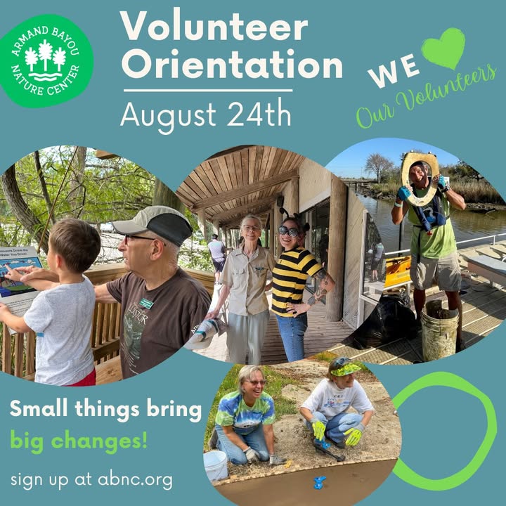 Join the fun at Armand Bayou Nature Center, where volunteering means hands-on learning, preserving habitats, and making new friends.