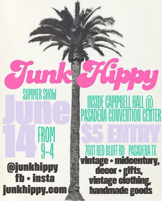 Get ready for a vintage wonderland at the Junk Hippy Summer Show, showcasing midcentury treasures on June 14th. Get ready for a vintage wonderland at the Junk Hippy Summer Show, showcasing midcentury treasures on June 14th.