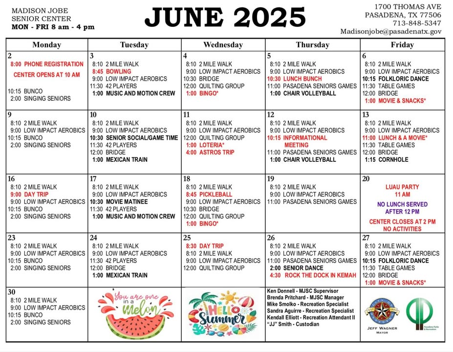 It’s an action-packed month at Madison Jobe Senior Center filled with exciting activities, new adventures, and opportunities to connect with friends.