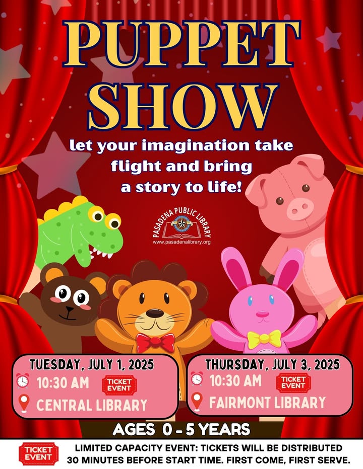 Join the City libraries for a whimsical puppet show that will ignite your child’s imagination and transform stories into an adventure. Join the City libraries for a whimsical puppet show that will ignite your child’s imagination and transform stories into an adventure.