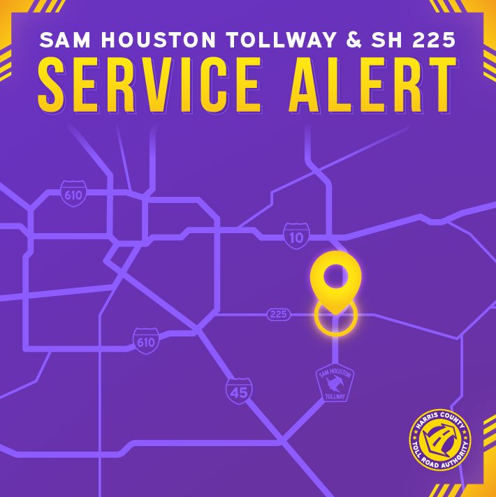 Heads up, the 225 exit ramp on the East Sam Houston Tollway will be closed for maintenance. Heads up, the 225 exit ramp on the East Sam Houston Tollway will be closed for maintenance.