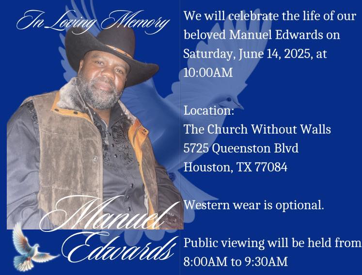 Precinct 2 Sgt. Manuel Edwards funeral arrangements for all who wish to attend.