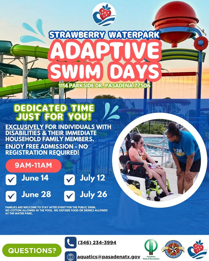 Dive into fun at Strawberry Waterpark’s Adaptive Swim Days enjoying free admission on select dates.