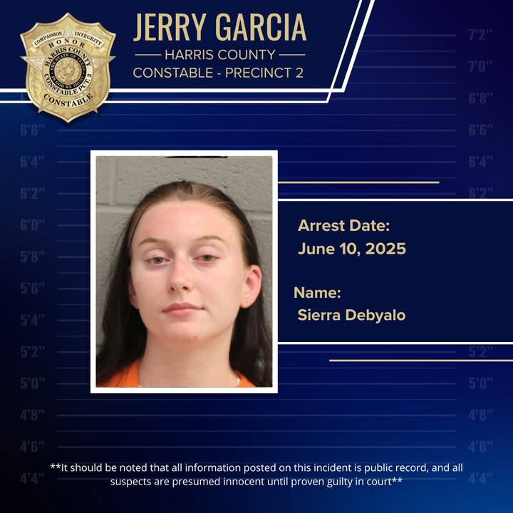 Sierra’s wild ride ended dramatically when Precinct 2 Deputies caught her speeding at 90mph ripped.