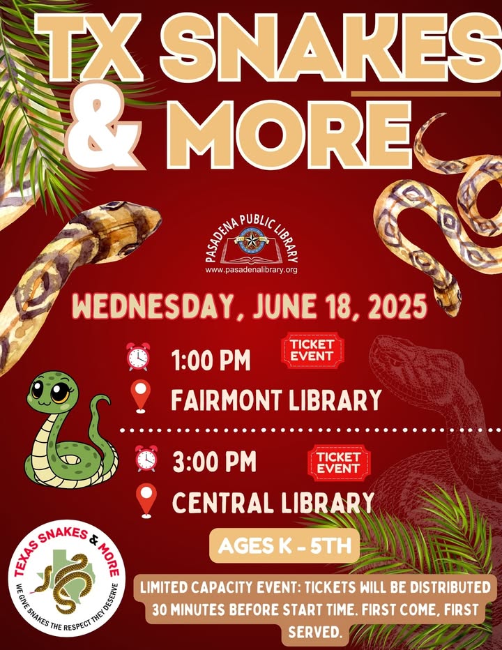 Meet live snakes and more at Central Library next Wednesday, uncover reptile facts and maybe even touch a serpent. Meet live snakes and more at Central Library next Wednesday, uncover reptile facts and maybe even touch a serpent.