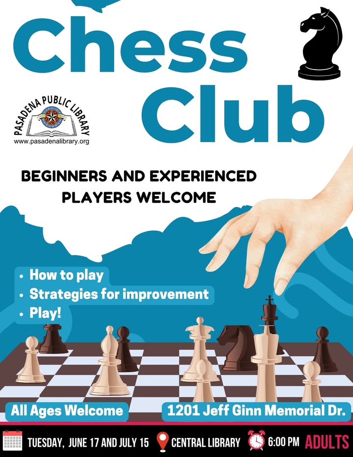 Join the chess club for an experience at Central Library where beginners and masters alike strategize, learn, and enjoy friendly competition.
