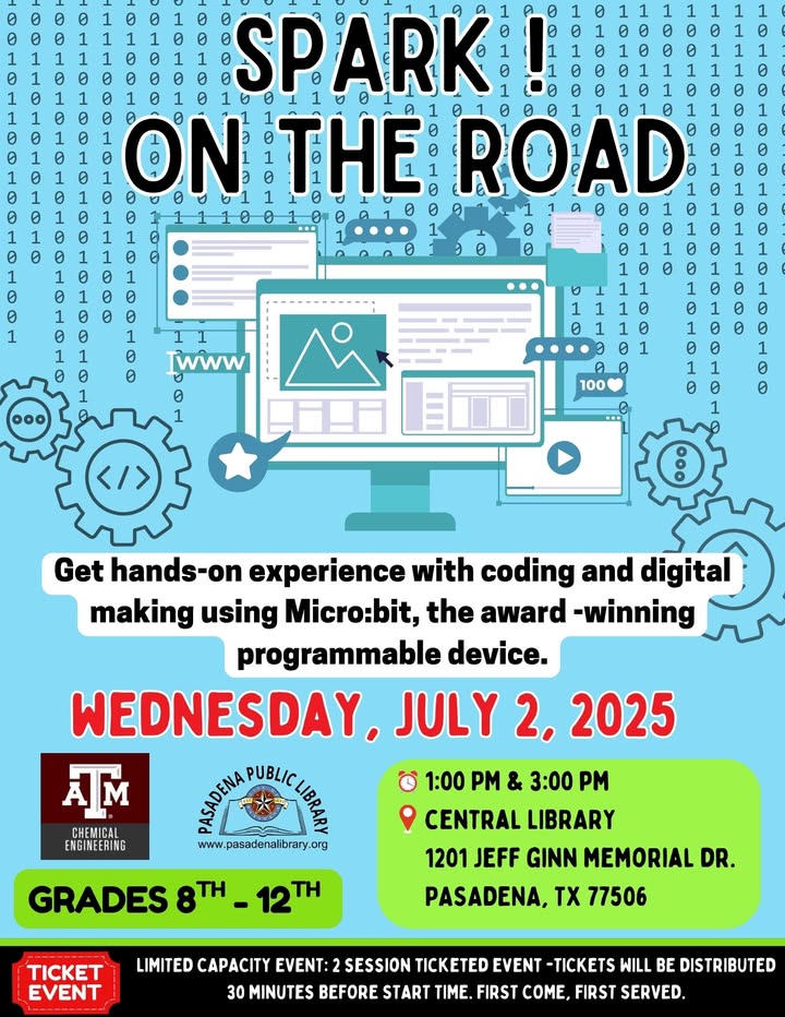 Join Texas A&M to unleash your 8th to 10th grader’s inner inventor by crafting electrifying circuits with sensors and hands-on tech activities. Join Texas A&M to unleash your 8th to 10th grader’s inner inventor by crafting electrifying circuits with sensors and hands-on tech activities.