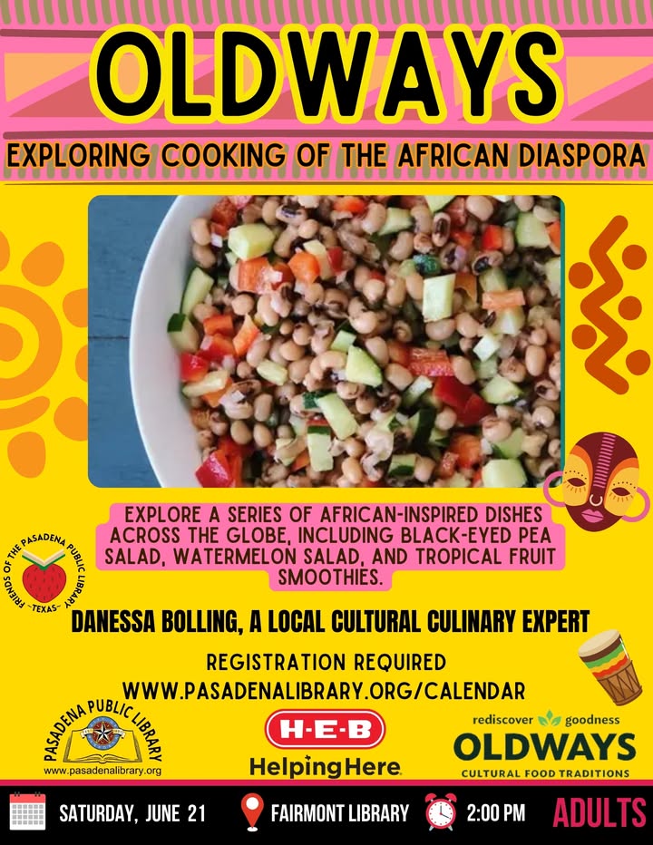 This Saturday culinary expert Danessa Bolling will be at Fairmont Library making African inspired dishes.
