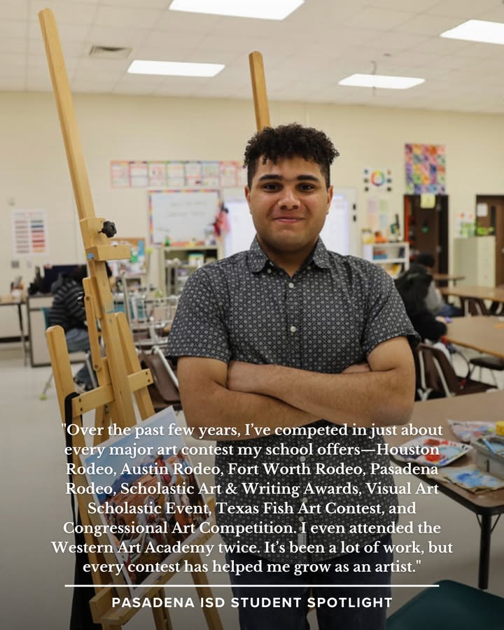 Pasadena ISD proudly honors Joshua who won a National Gold Medal at Carnegie Hall and celebrates his extraordinary talent among America’s top young artists. Pasadena ISD proudly honors Joshua who won a National Gold Medal at Carnegie Hall and celebrates his extraordinary talent among America’s top young artists.