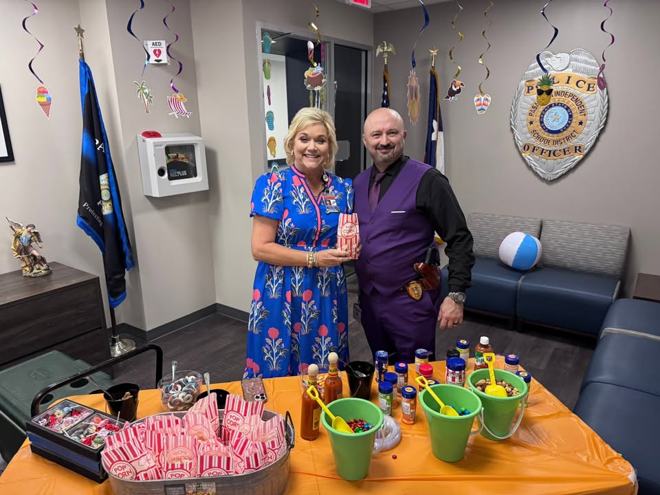 Dr. DeeAnn Powell crashed PISD PD’s summer snack party for some pickles, popcorn, and an extra sprinkle of joy. Dr. DeeAnn Powell crashed PISD PD’s summer snack party for some pickles, popcorn, and an extra sprinkle of joy.