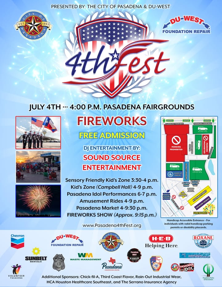 Celebrate Independence Day at Pasadena’s 4th Fest, packed with fireworks, entertainment, and family fun for everyone. Celebrate Independence Day at Pasadena’s 4th Fest, packed with fireworks, entertainment, and family fun for everyone.