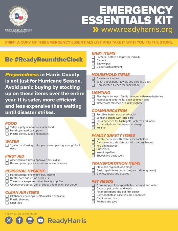 Prepare for hurricane season like a pro. ReadyHarris has a handy lists and you can sign up for alerts to stay ahead of the storm. Prepare for hurricane season like a pro. ReadyHarris has a handy lists and you can sign up for alerts to stay ahead of the storm.