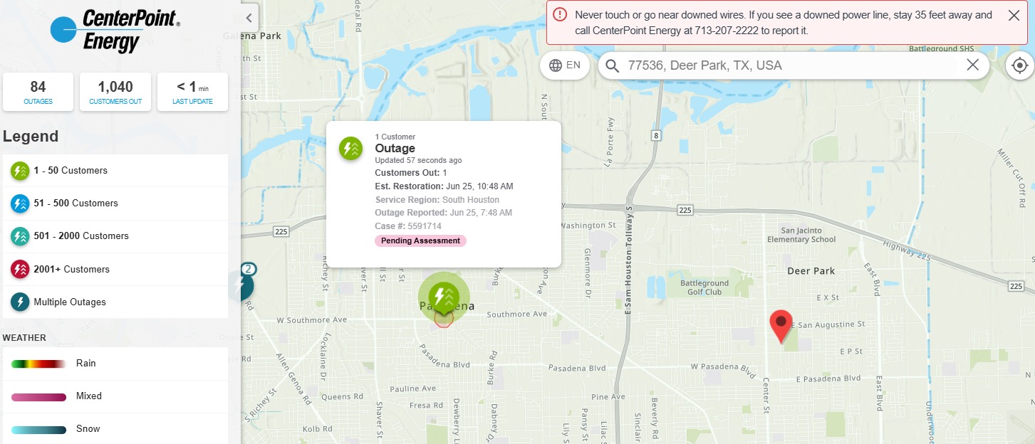 DPPD: Discover real-time power outage updates and sign up for instant alerts from CenterPoint.