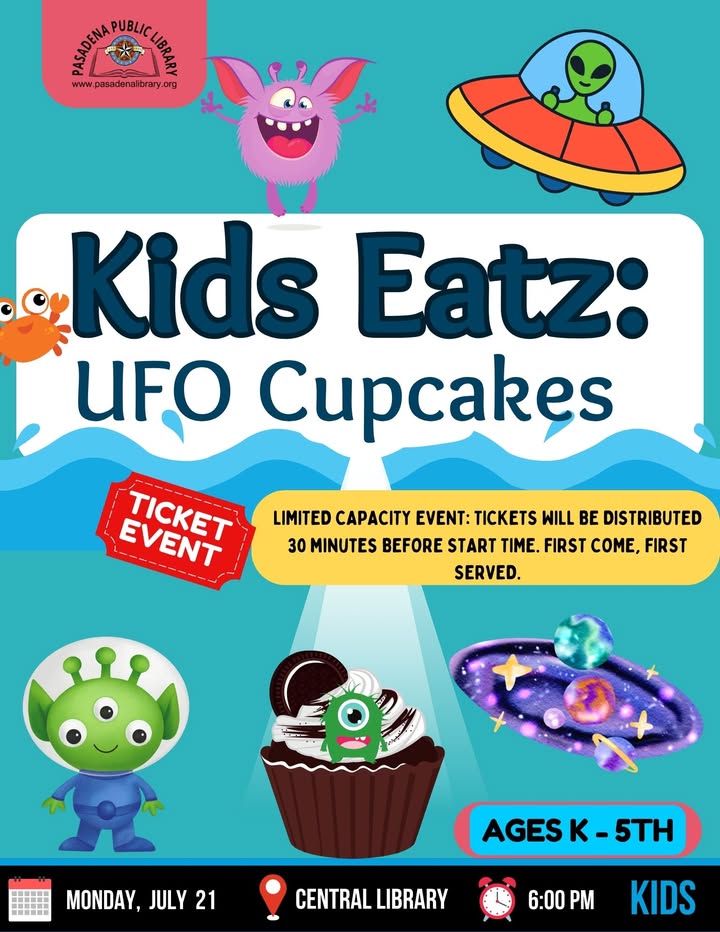 Join Central Library for a galactic cupcake decorating adventure for your kid’s to create UFO treat that aliens would love.. Join Central Library for a galactic cupcake decorating adventure for your kid’s to create UFO treat that aliens would love..