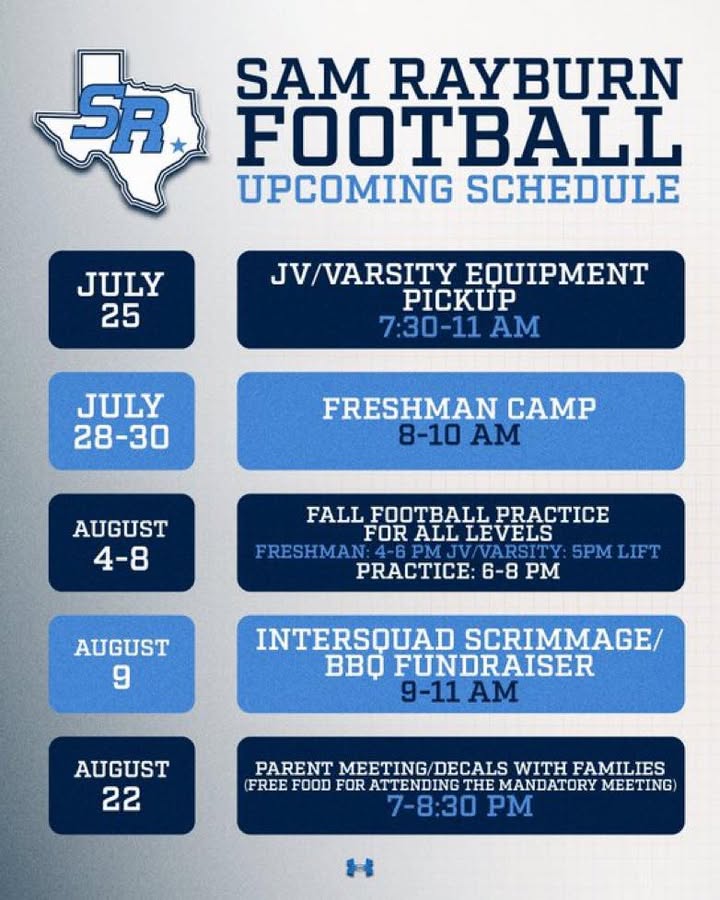 Attention Texan Football families: mark your calendars for important events inside.