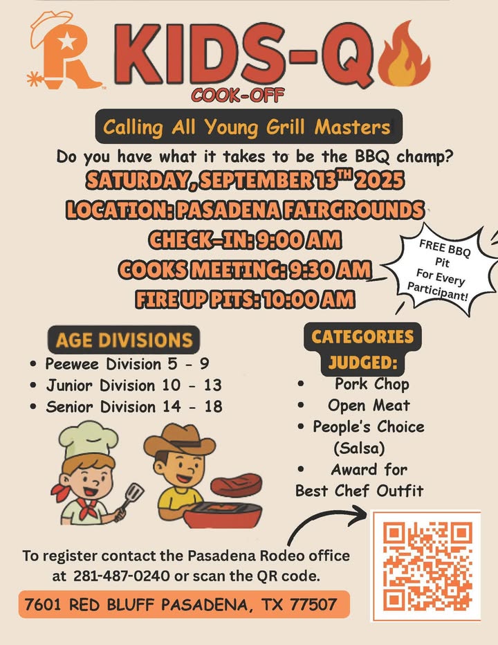 Calling all young chefs. Sign up for the PLS&R Kids-Q on September 13th and show off your cooking skills in a fun competition. Calling all young chefs. Sign up for the PLS&R Kids-Q on September 13th and show off your cooking skills in a fun competition.