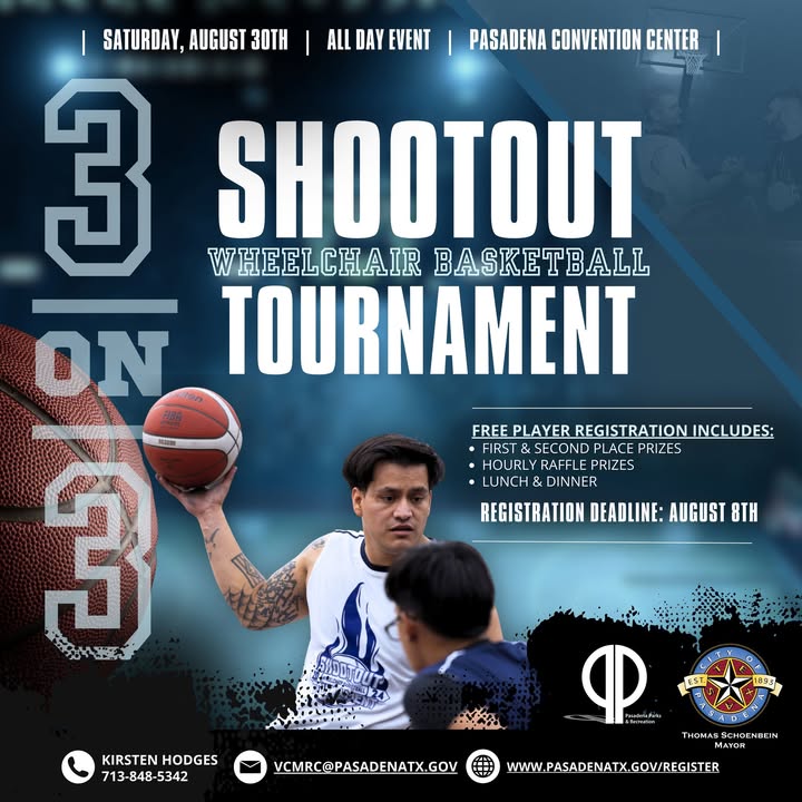 Showcase your skills Verne Cox’s 3-on-3 Shootout Wheelchair Basketball Tournament. Registration is officially open. Showcase your skills Verne Cox’s 3-on-3 Shootout Wheelchair Basketball Tournament. Registration is officially open.
