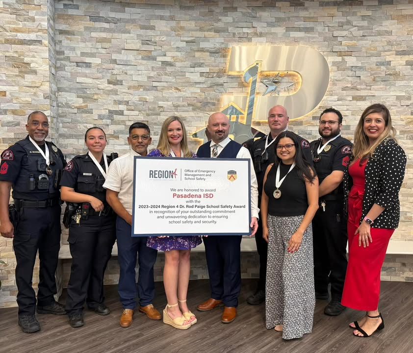PISD PD Officers Wilson and Garcia received the Dr. Rod Paige School Safety Award for their heroic student support.