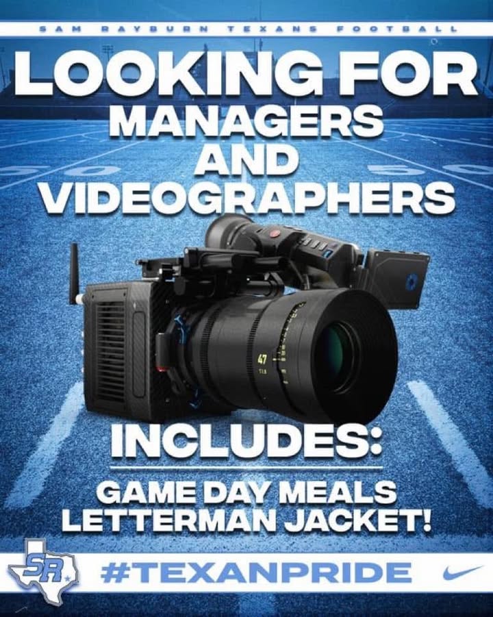 If you’re a Rayburn student eager to dive into football season you can join them as a manager or videographer. If you’re a Rayburn student eager to dive into football season you can join them as a manager or videographer.