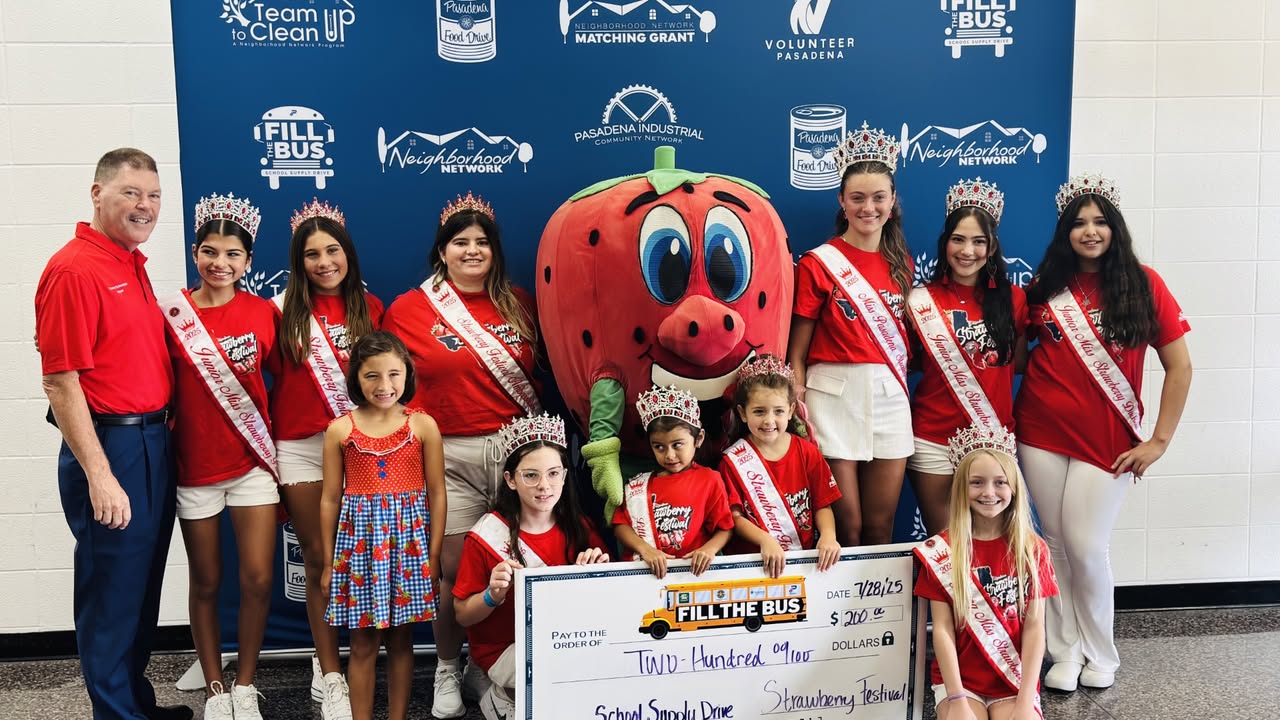 The Strawberry Festival proudly donates to Fill the Bus, ensuring local students have the supplies needed for a successful school year. The Strawberry Festival proudly donates to Fill the Bus, ensuring local students have the supplies needed for a successful school year.