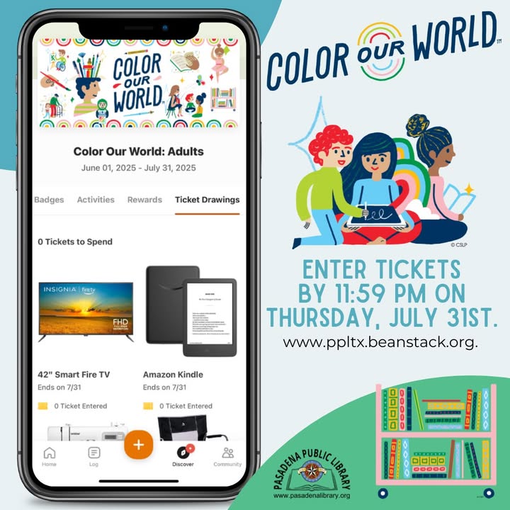 Today is your last chance to update your Beanstack account and enter the grand prize drawing for the Library’s Summer Reading Program.