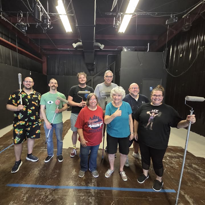 Pasadena Little Theater’s incredible team of He-Men and She-Hulks kickstarting the Black Box Studio Theatre renovation.