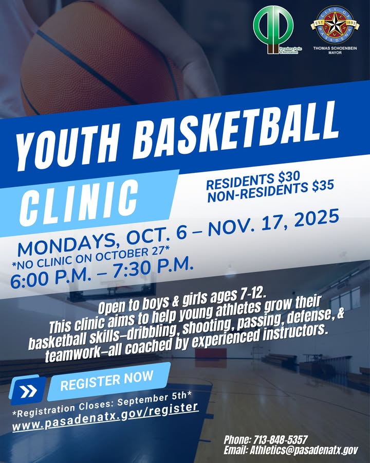 Get ready to dribble, defend, and have a blast at Pasadena’s Youth Basketball Clinic this fall. Registration is open. Get ready to dribble, defend, and have a blast at Pasadena’s Youth Basketball Clinic this fall. Registration is open.