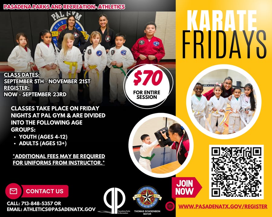 Jump into the action this fall by kicking into Parks & Recreation’ Karate Fridays to break some boards and earn belts with friends. Jump into the action this fall by kicking into Parks & Recreation’ Karate Fridays to break some boards and earn belts with friends.