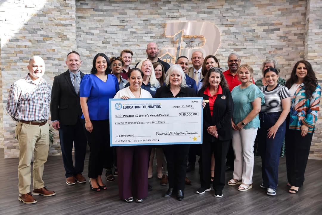 As proud sponsors of Veterans Stadium, PISD Education Foundation excited to cheer on students and a big drop for a new scoreboard at Veterans Stadium.
