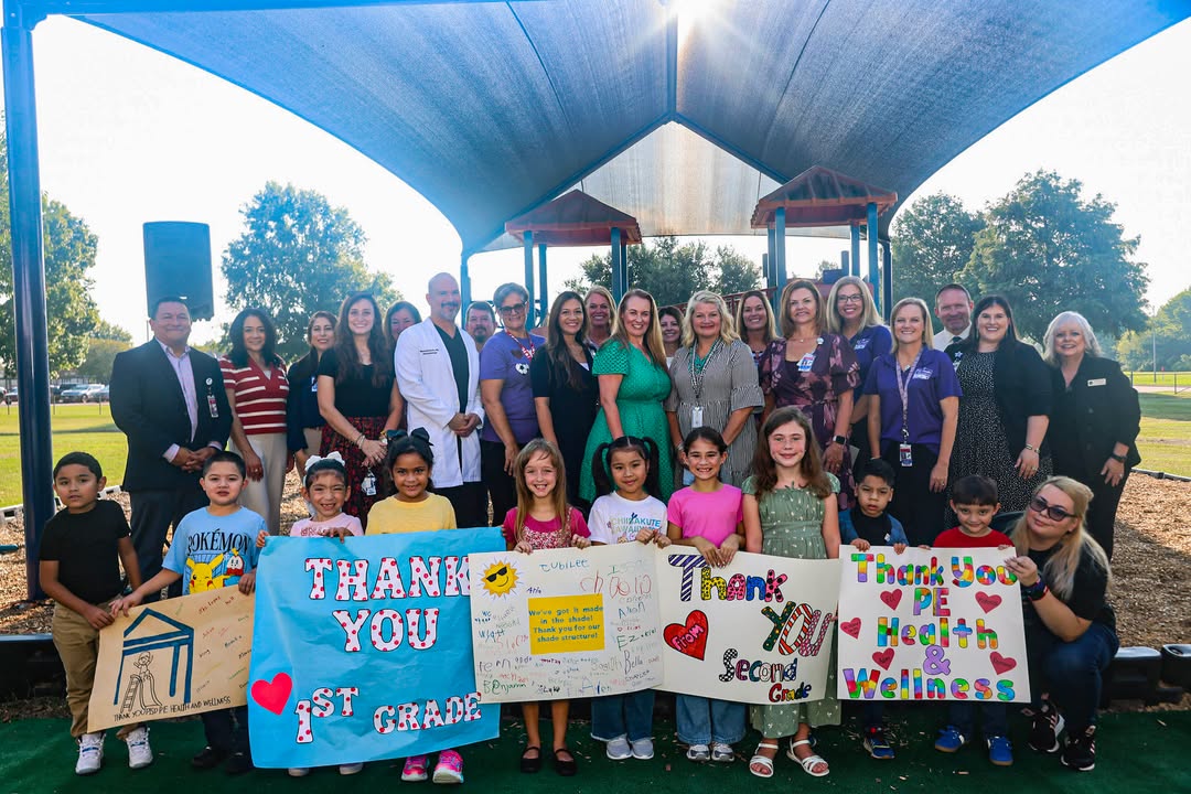 Turner Elementary celebrated the unveiling of their new shade structure, ensuring cool and fun playground adventures. Turner Elementary celebrated the unveiling of their new shade structure, ensuring cool and fun playground adventures.