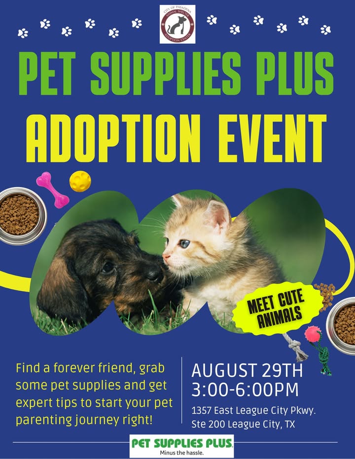 This Friday, go discover your new furry friend at the Pet Supplies Plus Adoption Event and transform your life with endless love. This Friday, go discover your new furry friend at the Pet Supplies Plus Adoption Event and transform your life with endless love.
