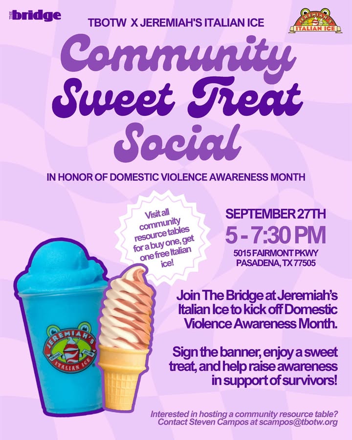 Sweet Treat Social on September 27th raises awareness for domestic violence.