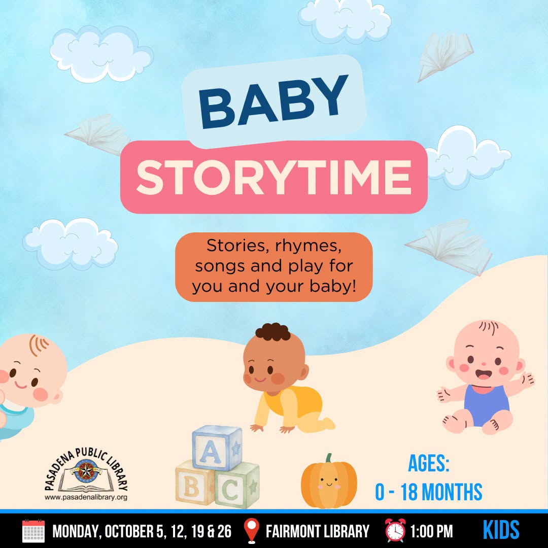 Families invited to enjoy storytime sessions at Pasadena libraries throughout October. Families invited to enjoy storytime sessions at Pasadena libraries throughout October.