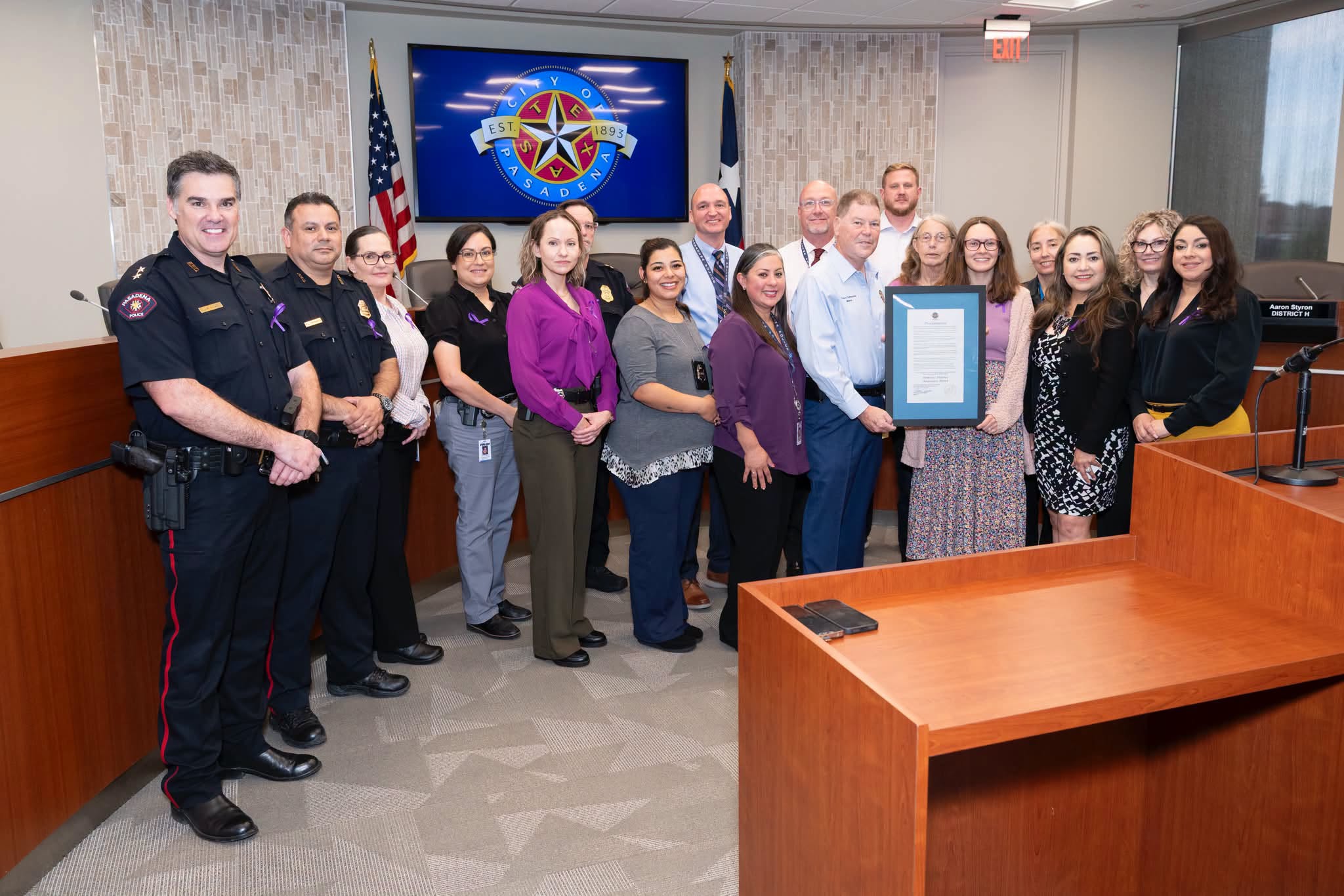 Mayor Schoenbein leads community in acknowledging the silent struggle of domestic abuse.