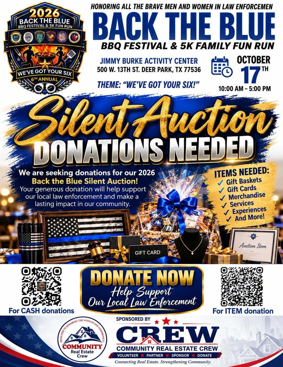 Local heroes need your help: donate to the Back the Blue silent auction. Local heroes need your help: donate to the Back the Blue silent auction.