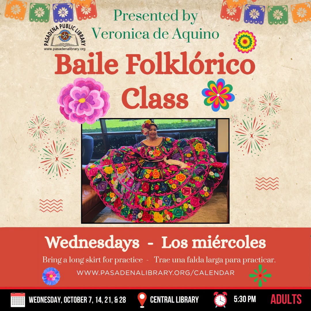 Discover the vibrant world of folklórico dance tonight at Central Library. Discover the vibrant world of folklórico dance tonight at Central Library.