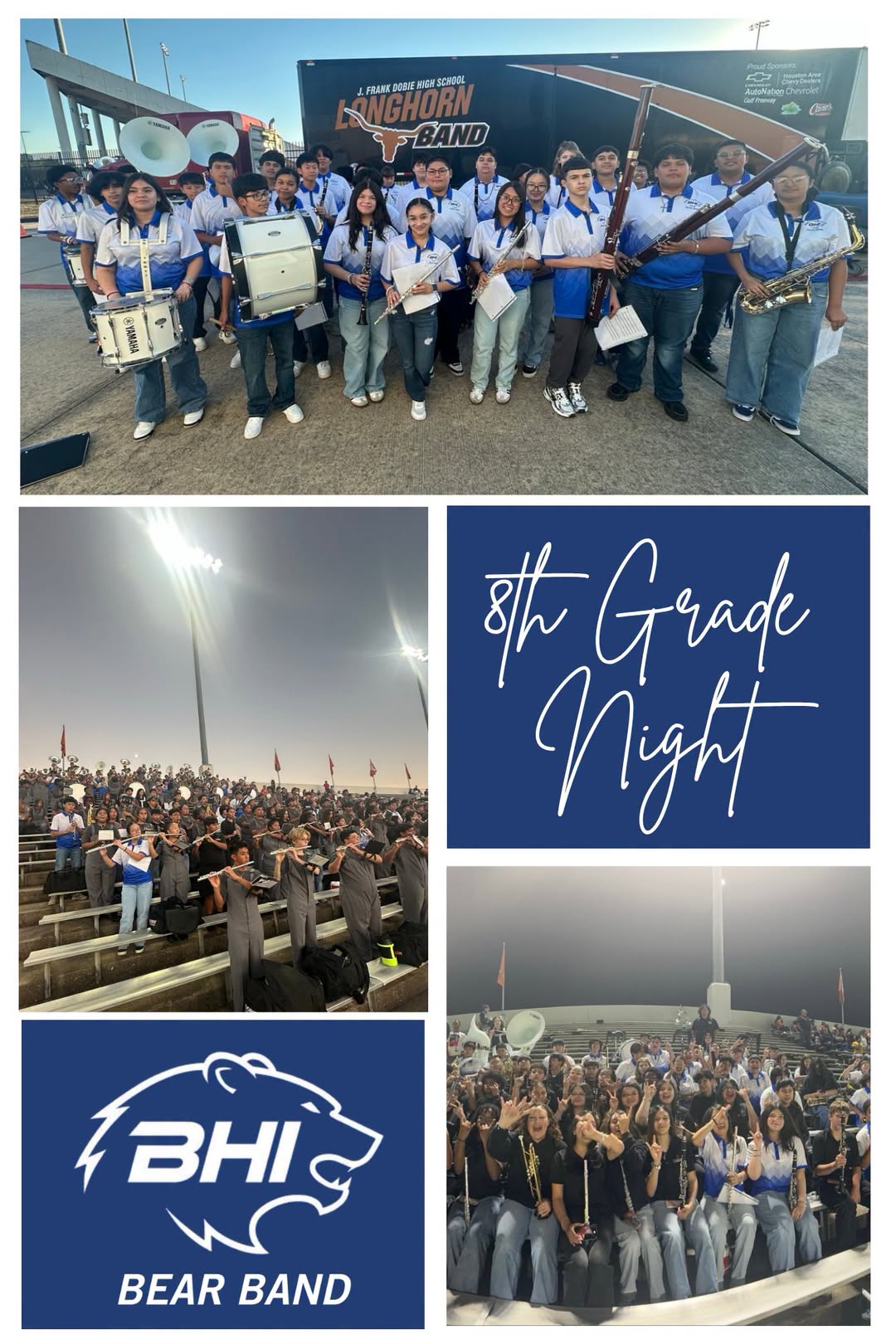 At Dobie’s 8th Grade Night, younger musicians encountered the larger orchestra of high school life. At Dobie’s 8th Grade Night, younger musicians encountered the larger orchestra of high school life.